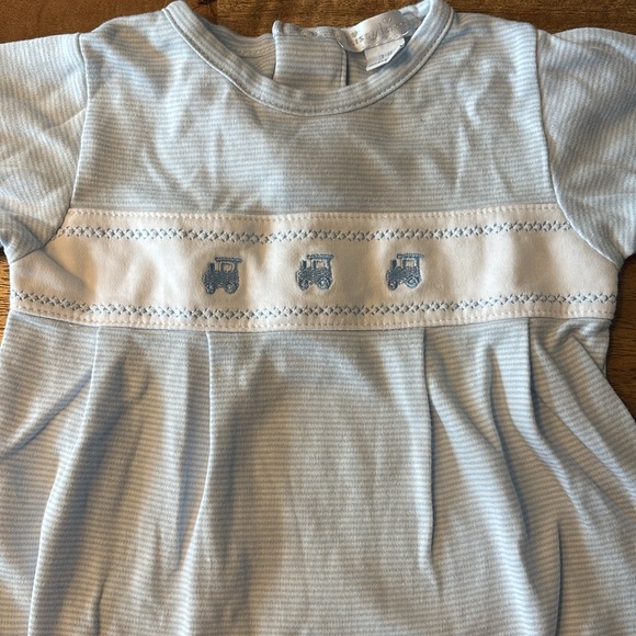 Kissy Kissy light blue and white striped onesie - Picture 2 of 6